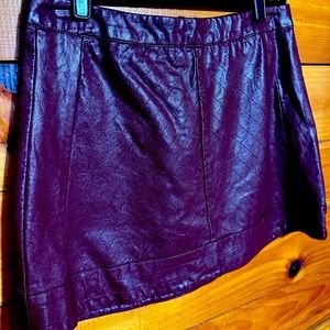 Rich Burgundy vegan Leather mini Skirt